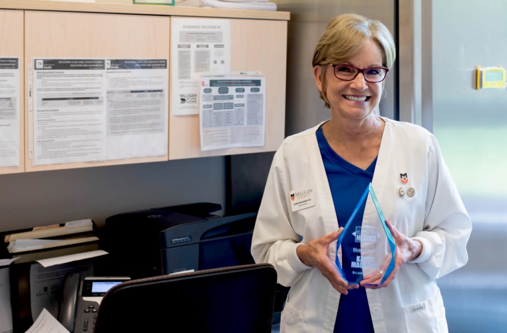 Karen Maughon after being named a Healthcare Hero 2021