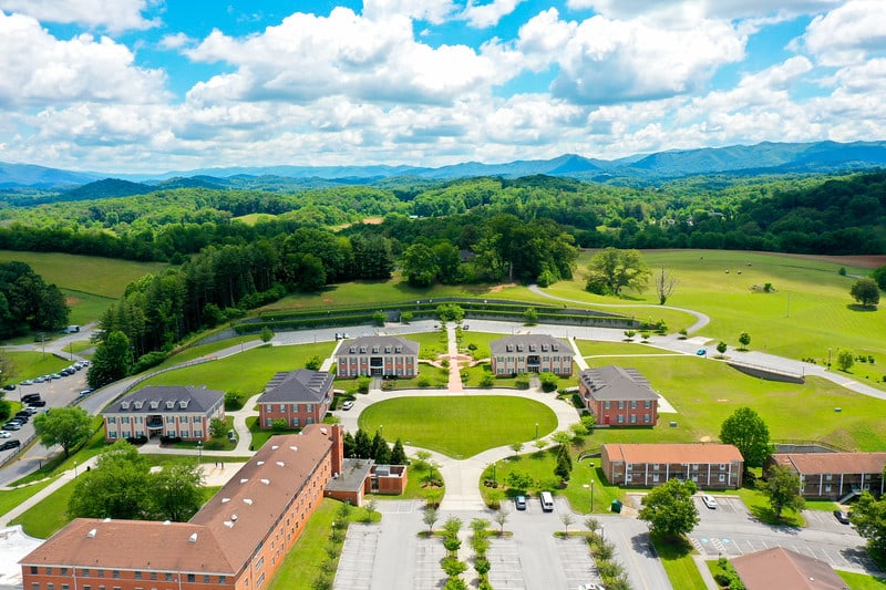 Drone shot of the Milligan Village