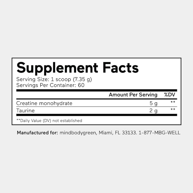 Unflavored Supplement Facts