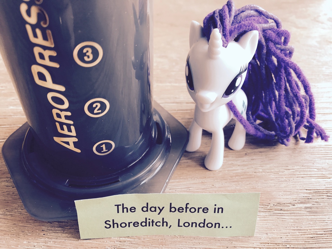 Sophie having a coffee in Shoreditch, London
