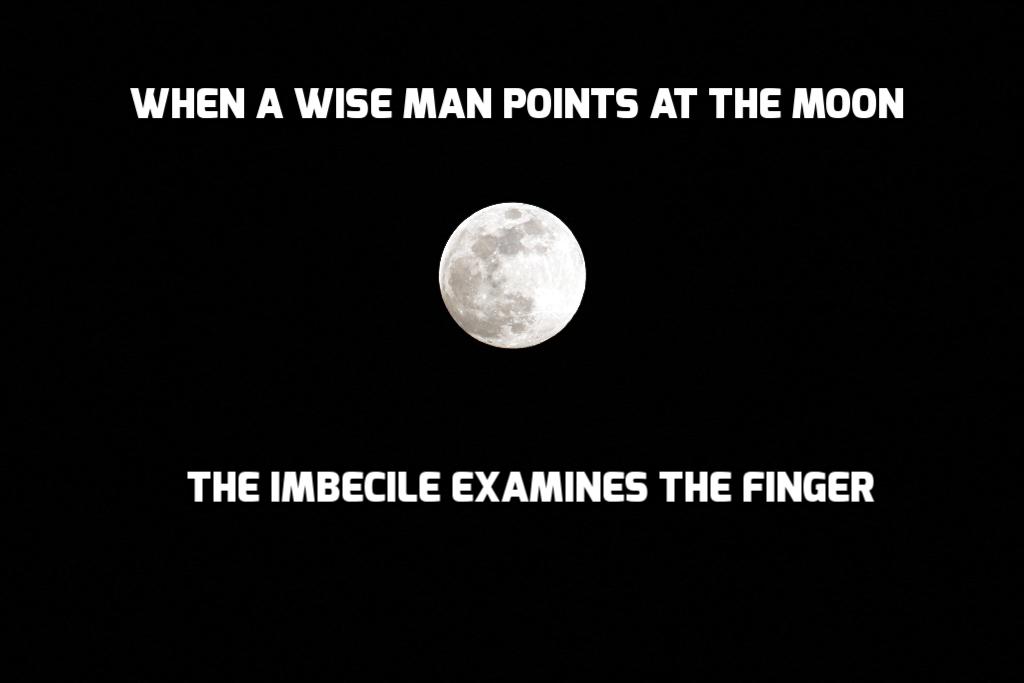 Look at the moon, not at the finger