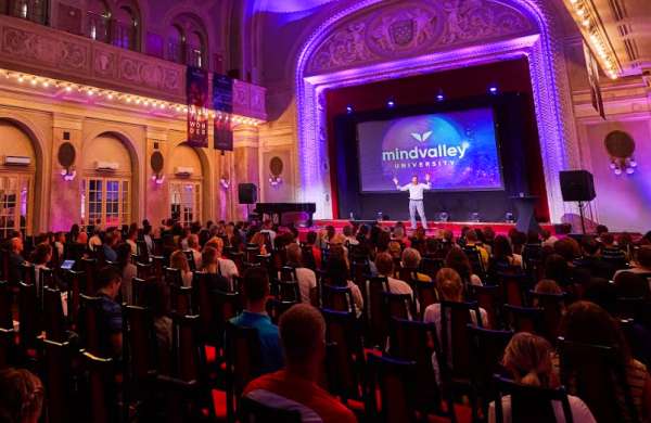 Author sharing the stage with her audience