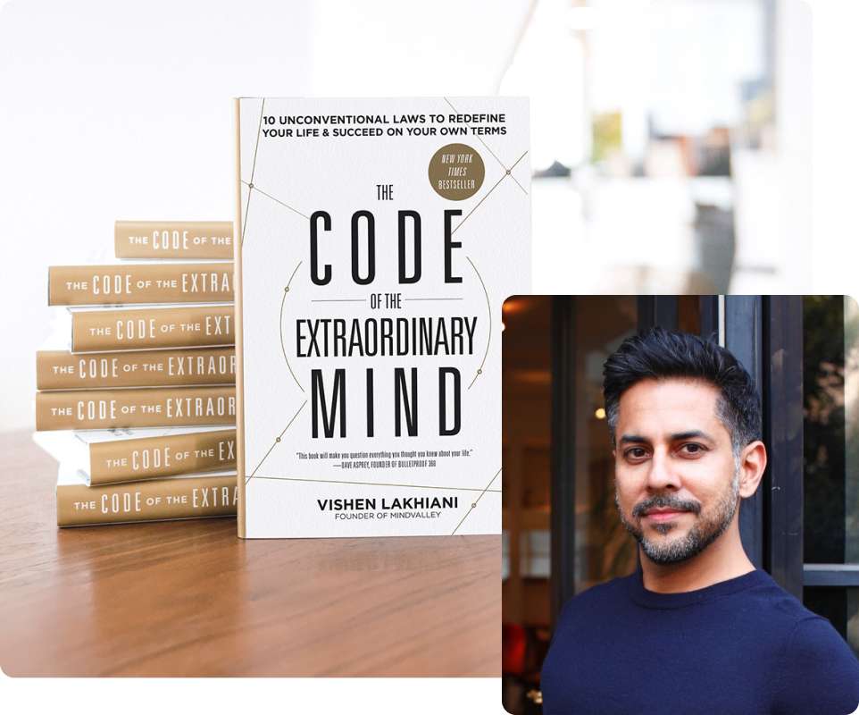 The Code Of The Extraordinary Mind Book on the table