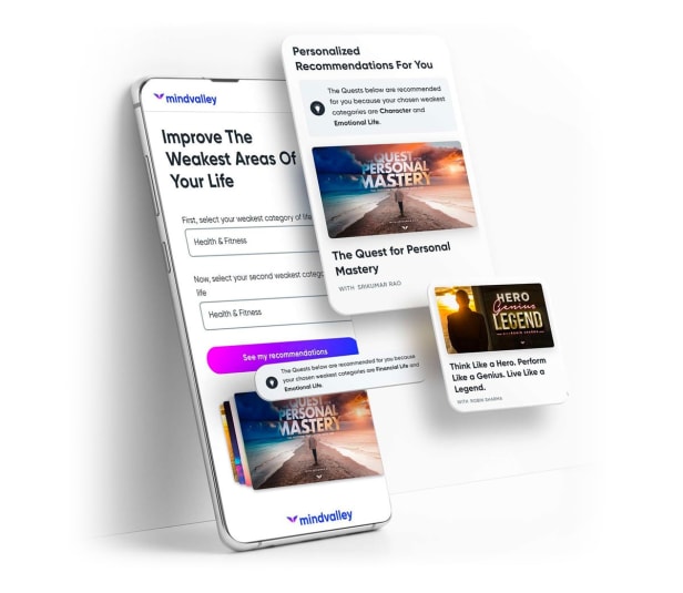 Screenshots of the Mindvalley App
