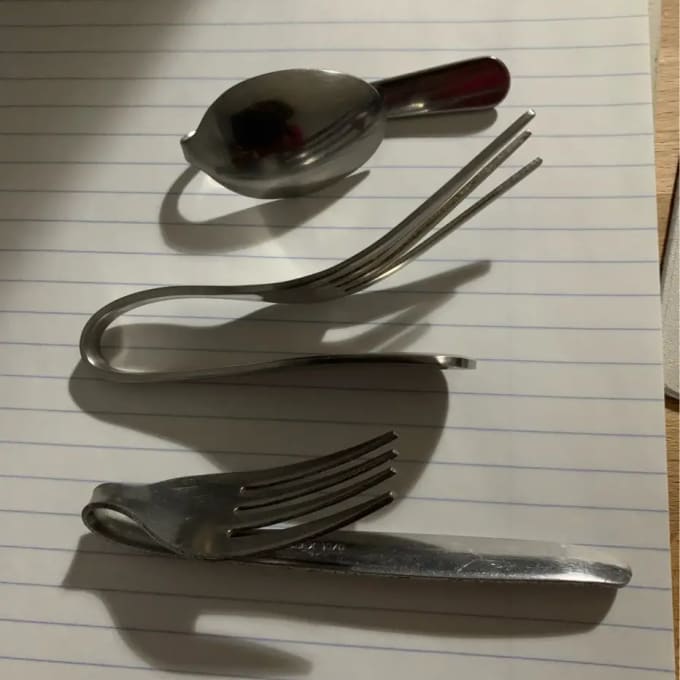 "Bent the spoon and forks! And thick ones .. so crazy and happy at the same time"