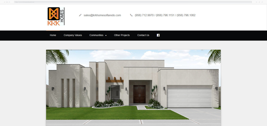 KRK Homes of Laredo website