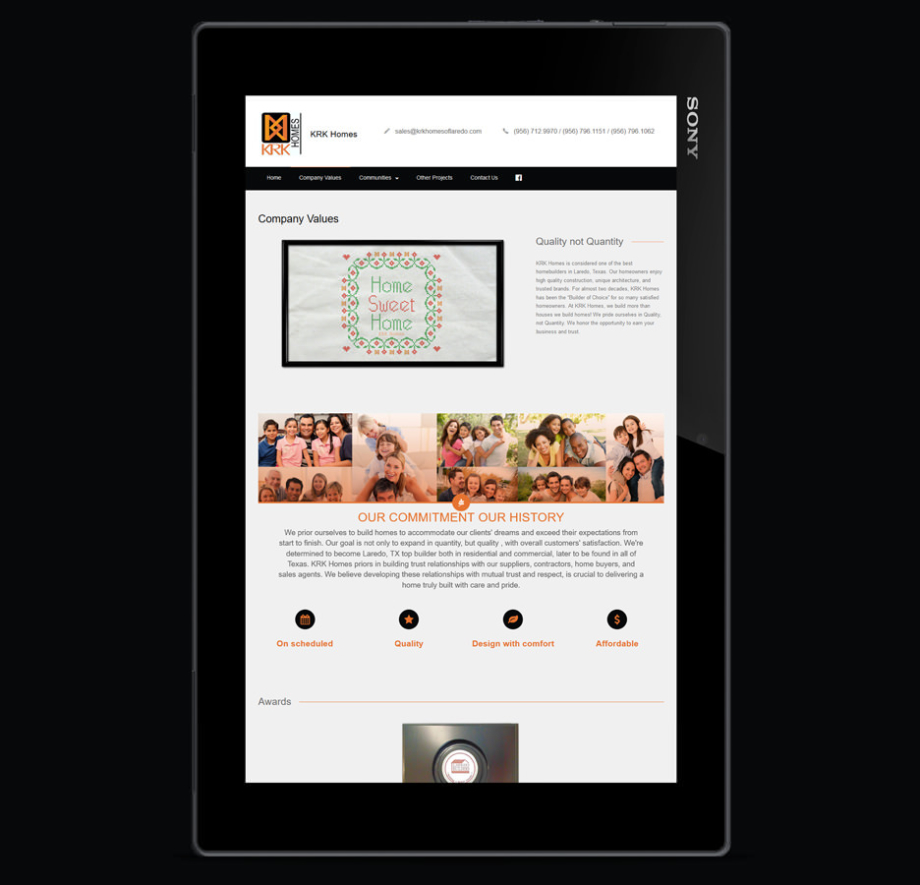 KRK Homes of Laredo website