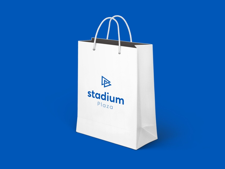 Stadium Plaza white sign