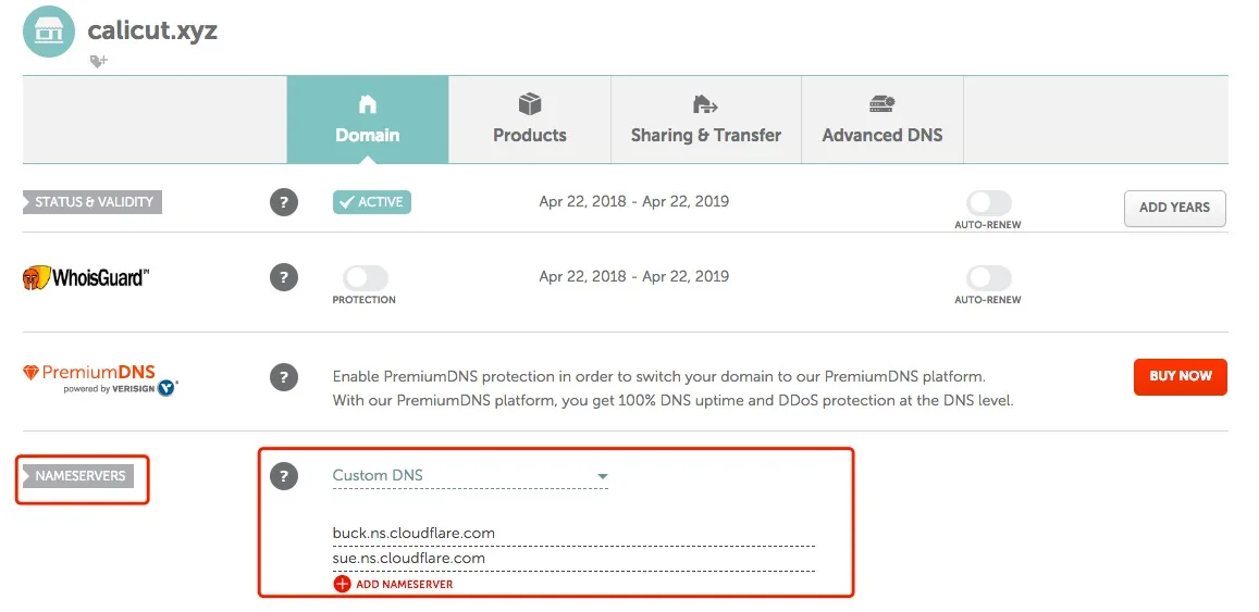 Cloudflare Custom DNS