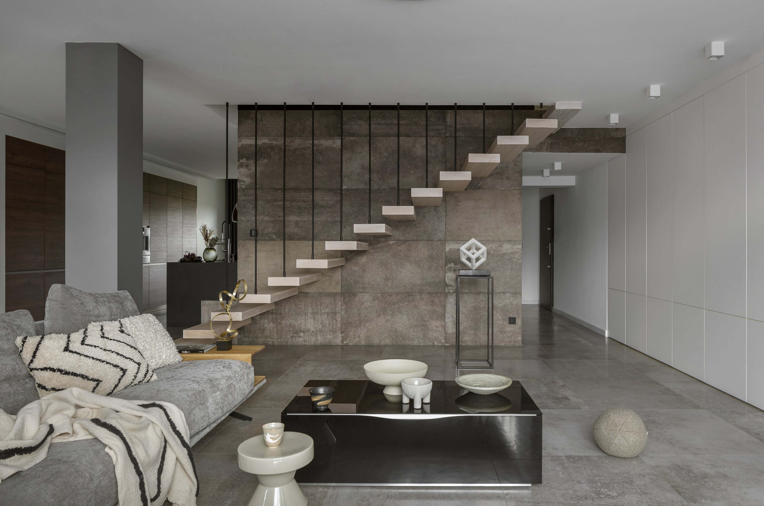 Dwupoziomowy apartament w Krakowie — projekt wnętrza Minimoo