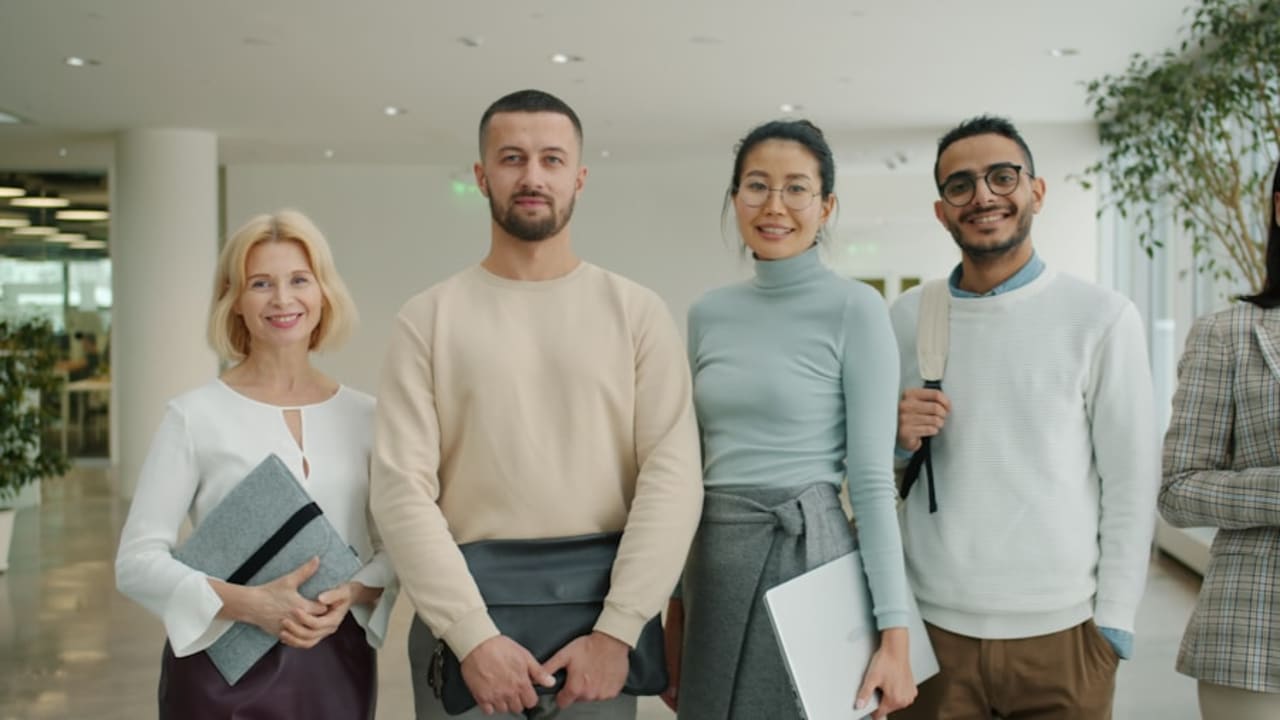 Diverse Mossroot team in the London studio