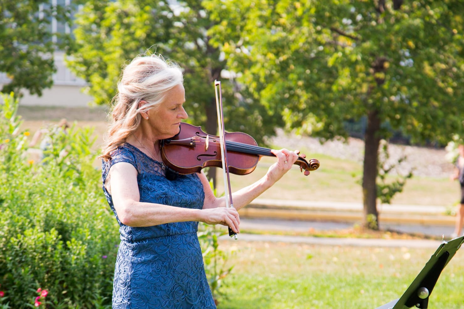 Playing at son Brian’s wedding at Como Conservatory in 2021.