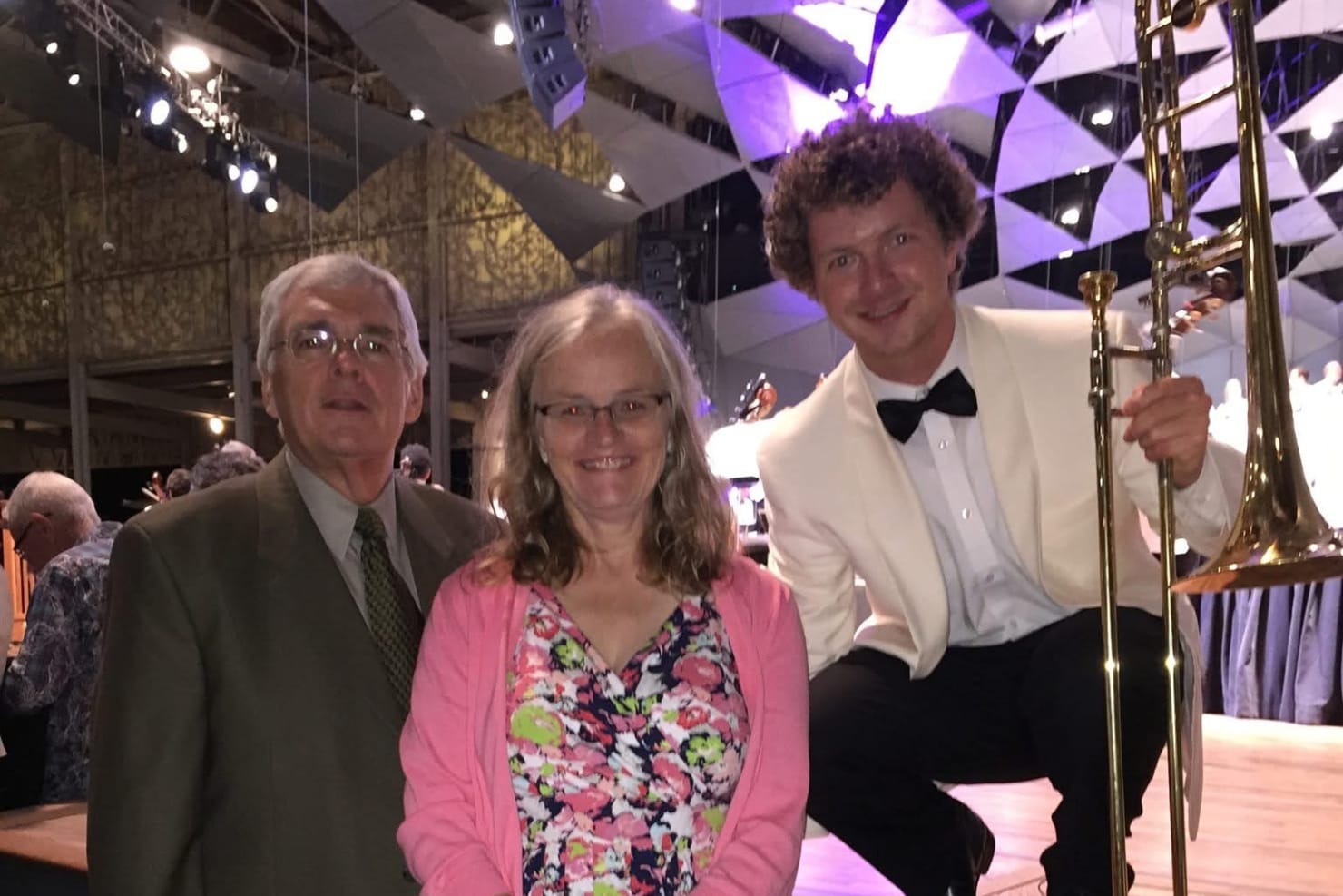 Proud parents with son Daniel at Music Academy of the West in 2015.