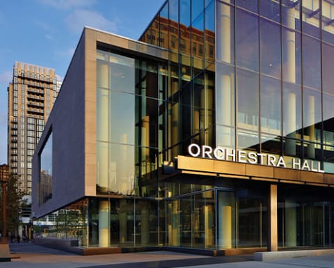 Exterior shot of Orchestra Hall