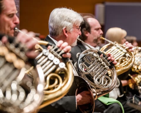 Musicians rehearsing on stage