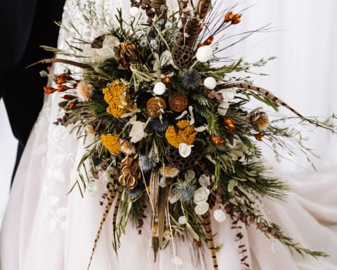 Detail of bride's flower bouquet 