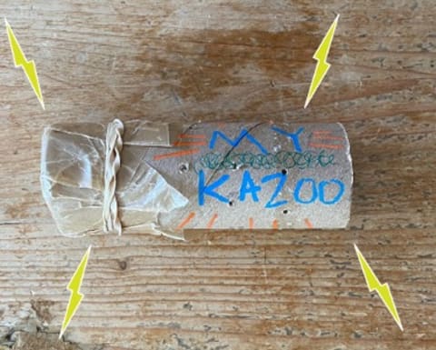 Homemade cardboard tube kazoo