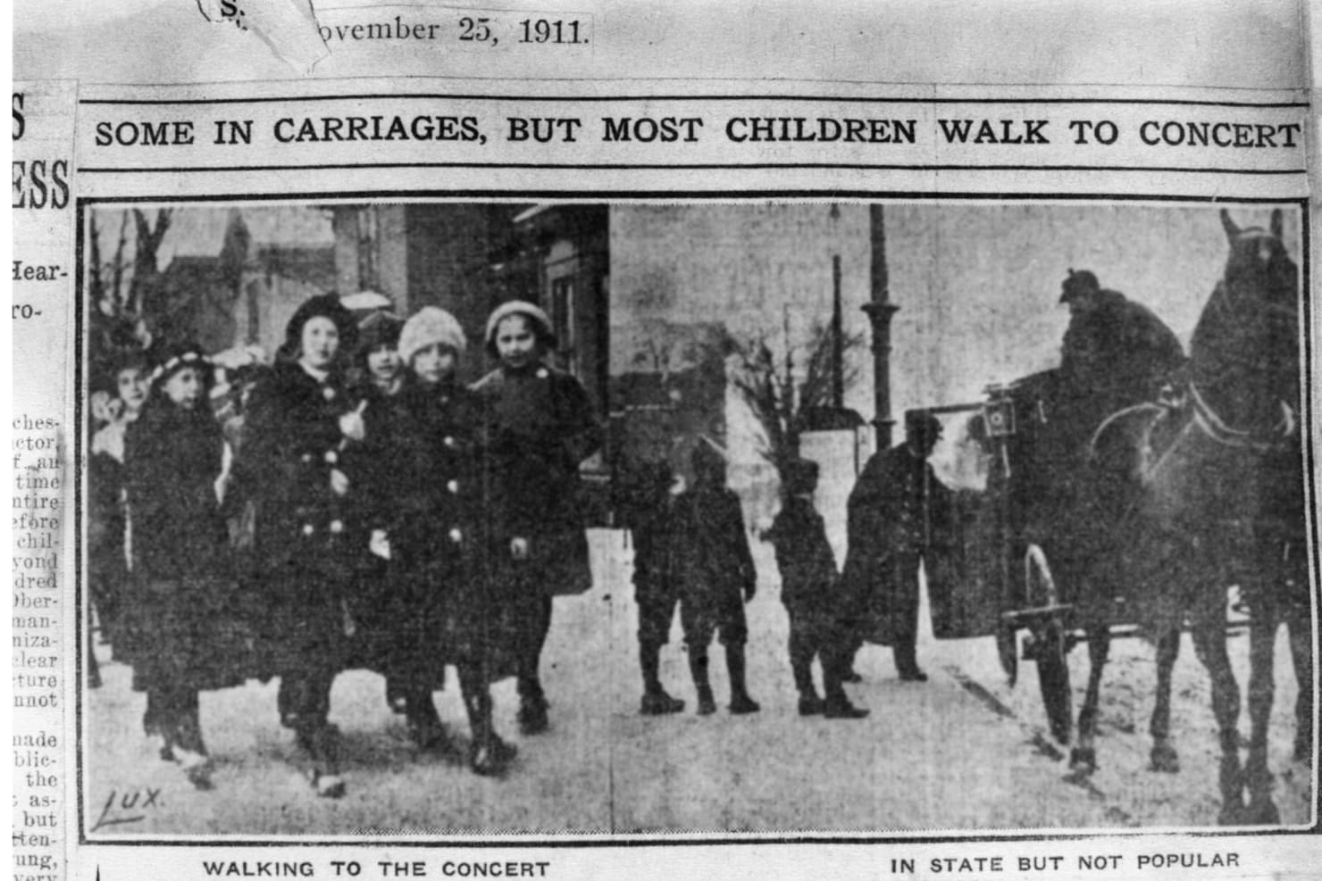 Group of children going to orchestra performance