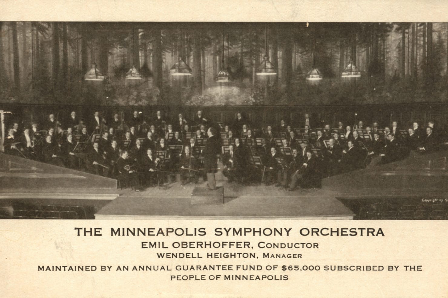 Minneapolis Symphony Orchestra on stage in 1903