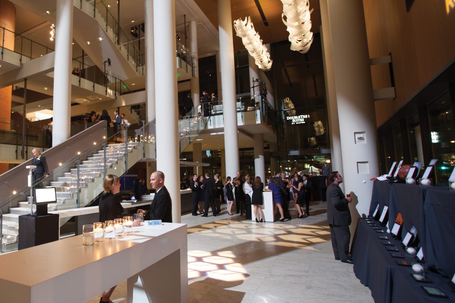 Event in Orchestra Hall foyer with people mingling