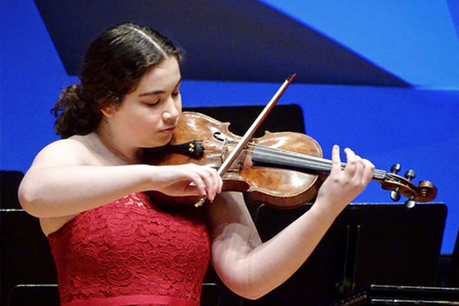 Student playing violin