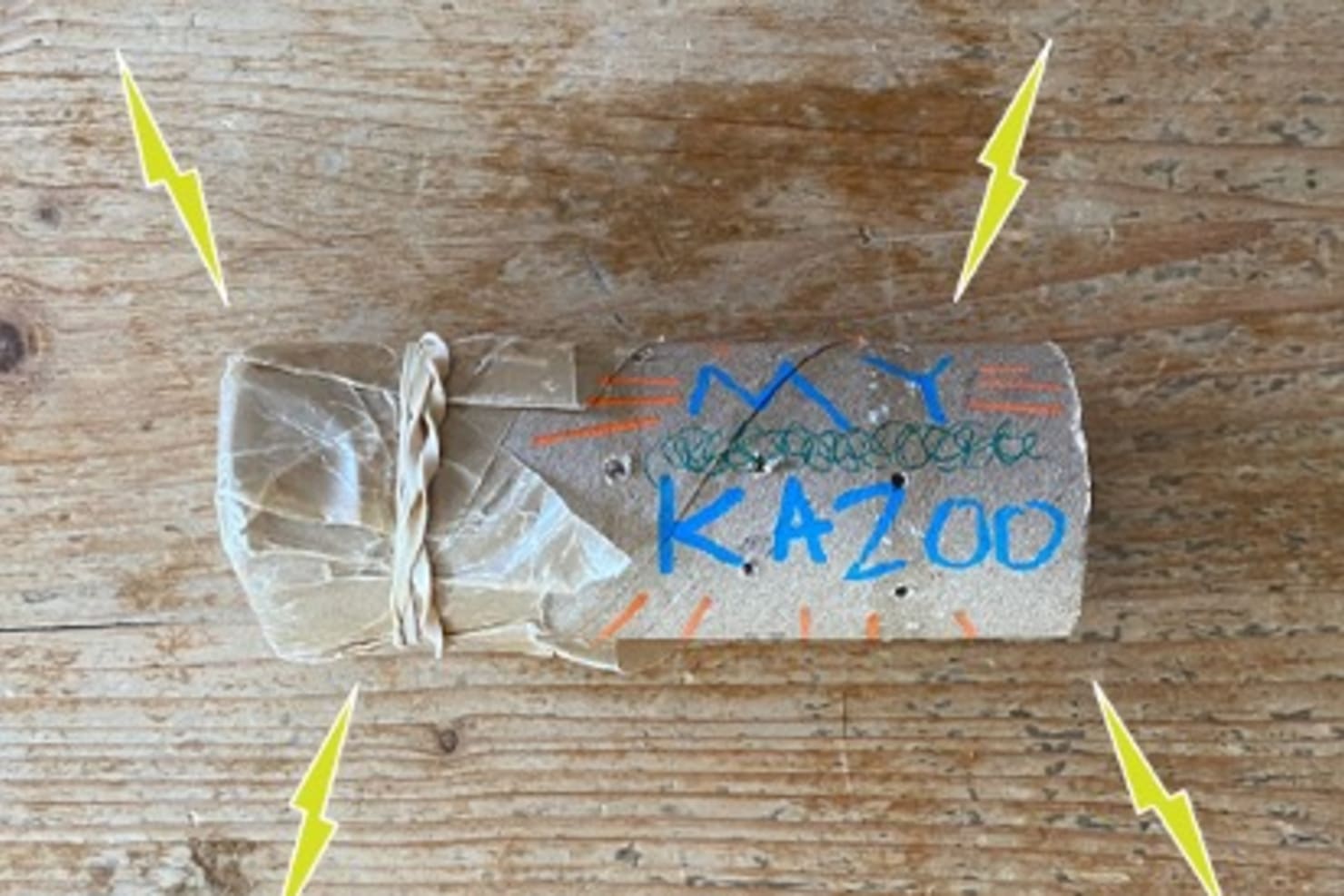 Homemade cardboard tube kazoo