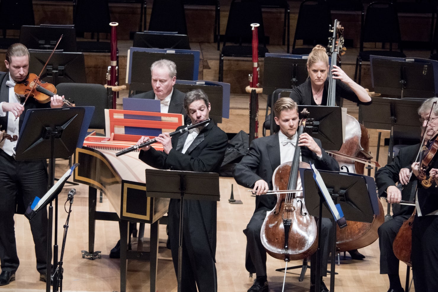 Adam Kuenzel performing as soloist in Bach’s B-minor Orchestral Suite