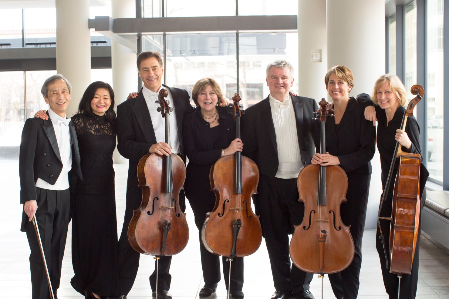 Marcia Peck with the Minnesota Orchestra cello section in 2015