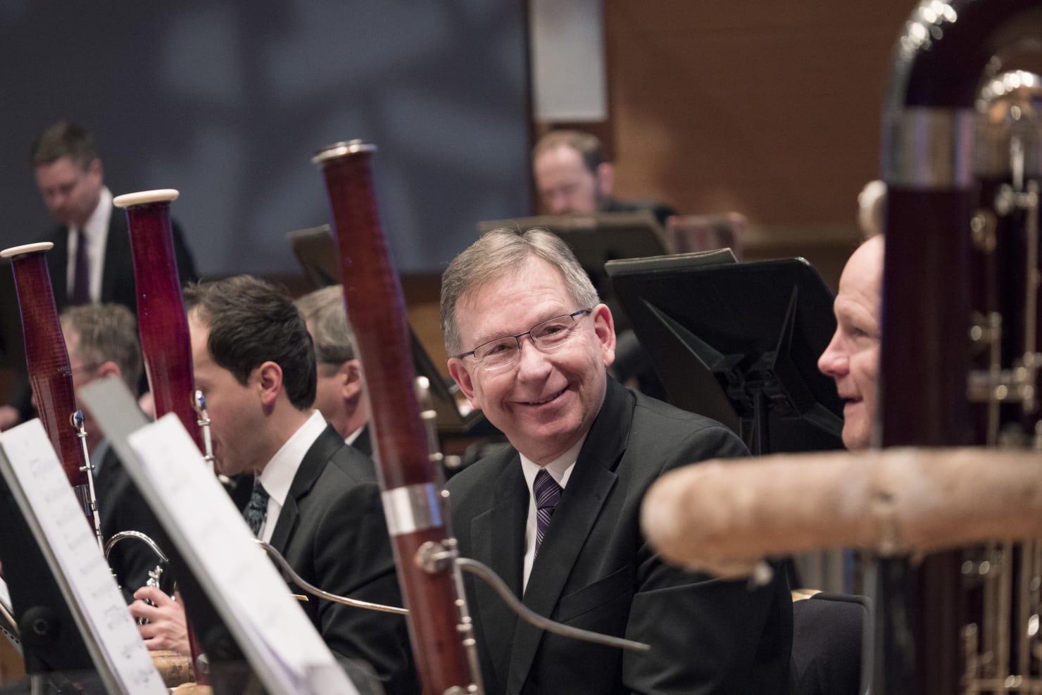 Mark Kelley and J. Christopher Marshall onstage at Orchestra Hall in December 2017