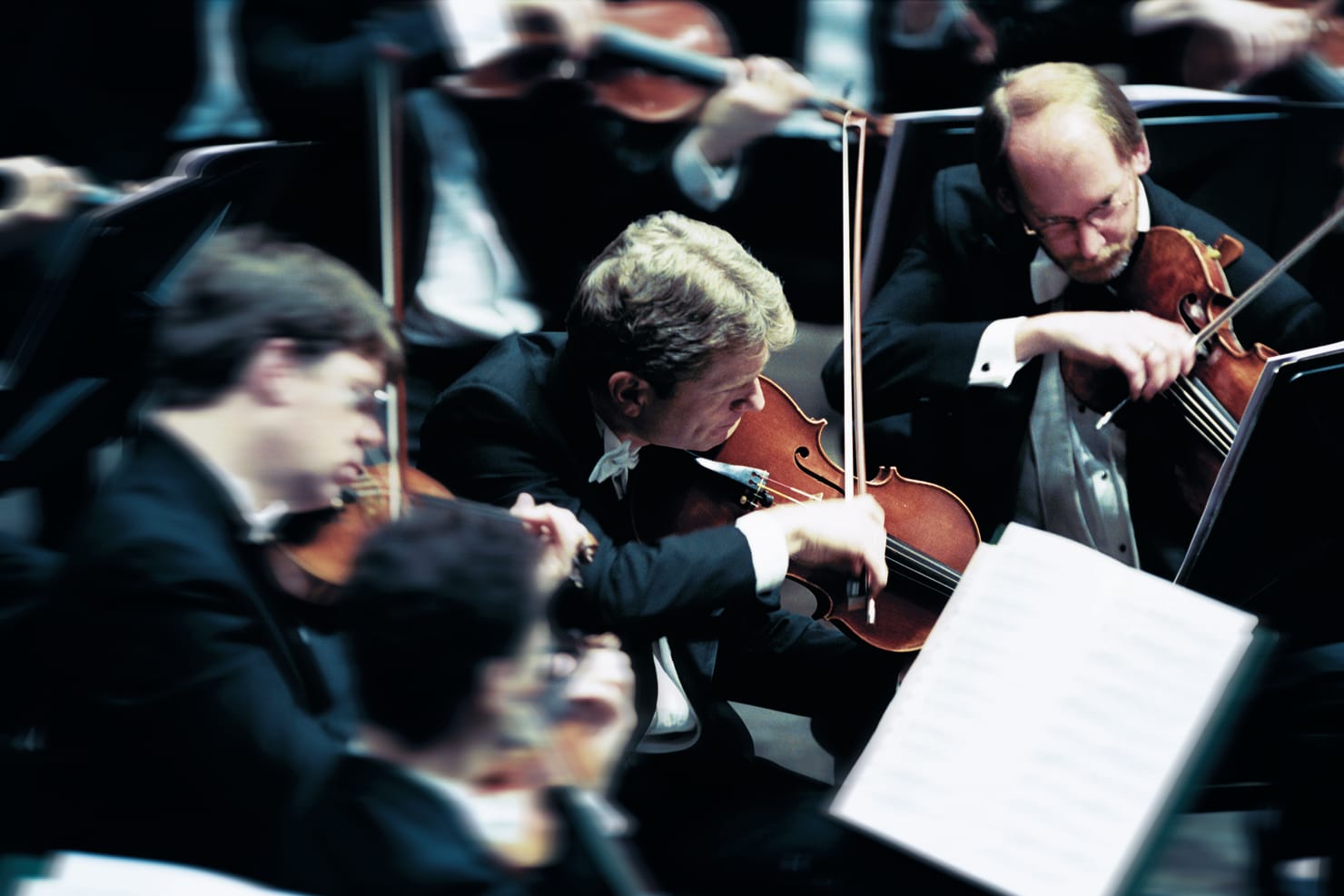 Richard Marshall, center, with Thomas Turner and other Minnesota Orchestra musicians