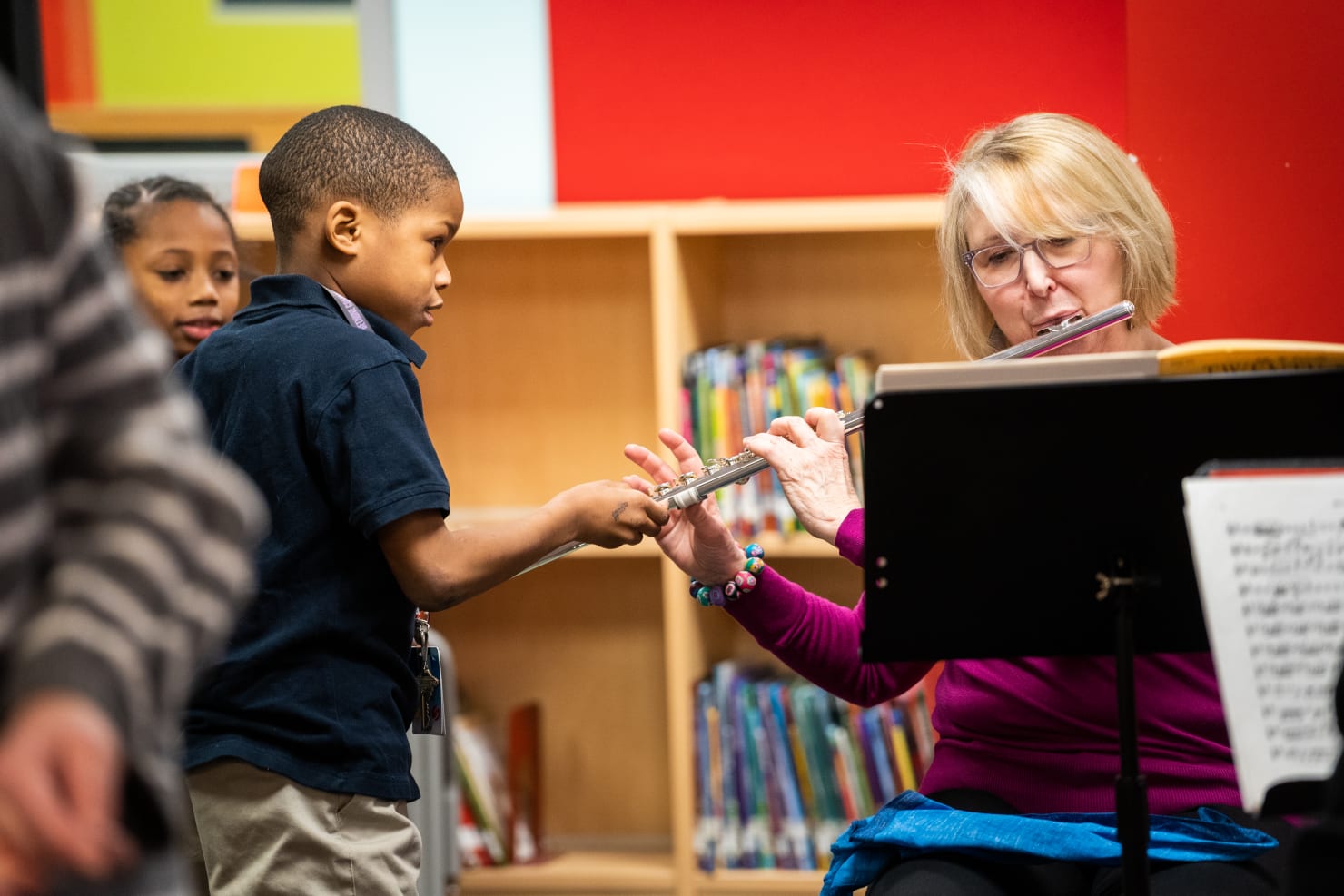 Wendy Williams with a student at Bethune Community School in Minneapolis' Northside