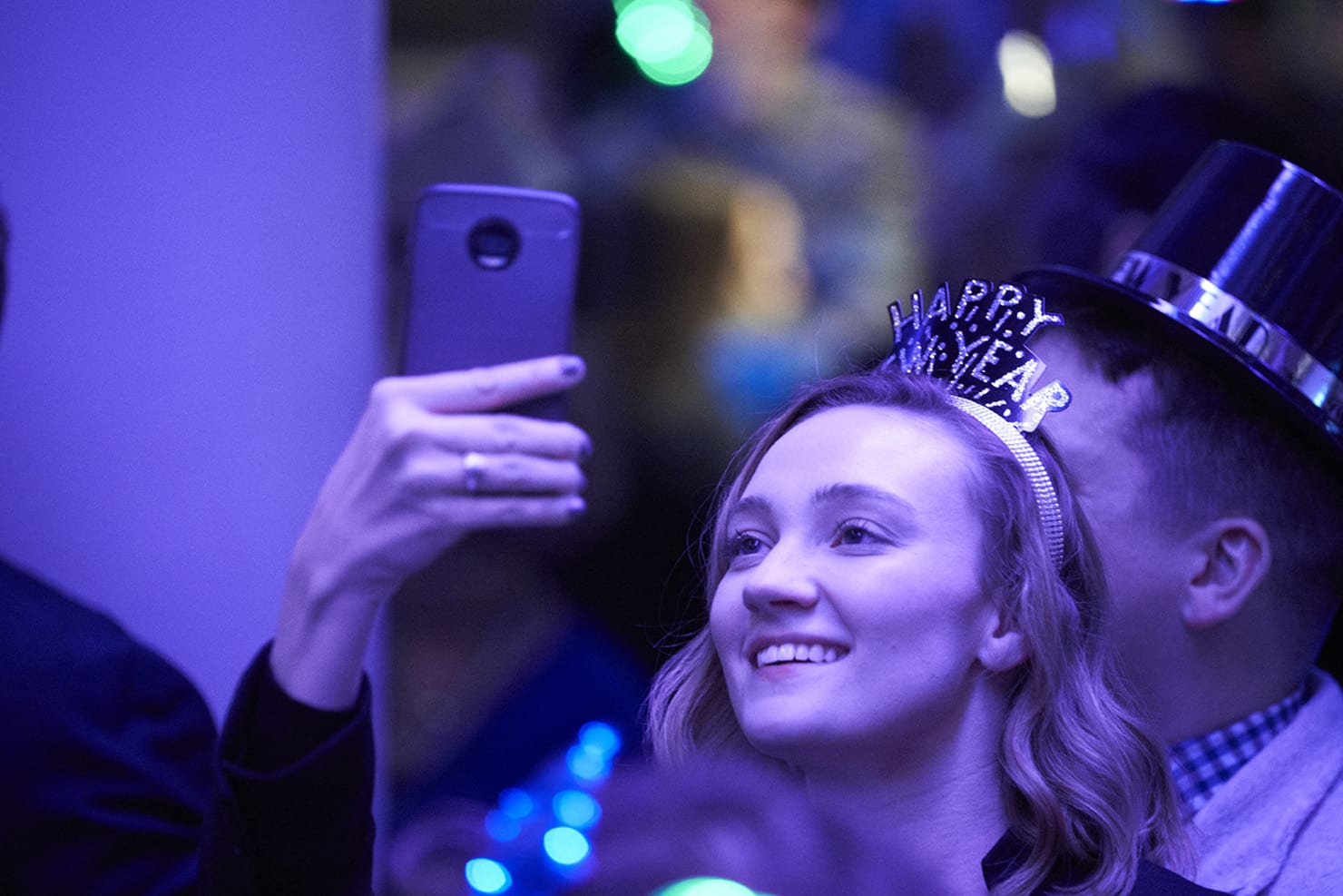 Patron taking selfie photo at NYE