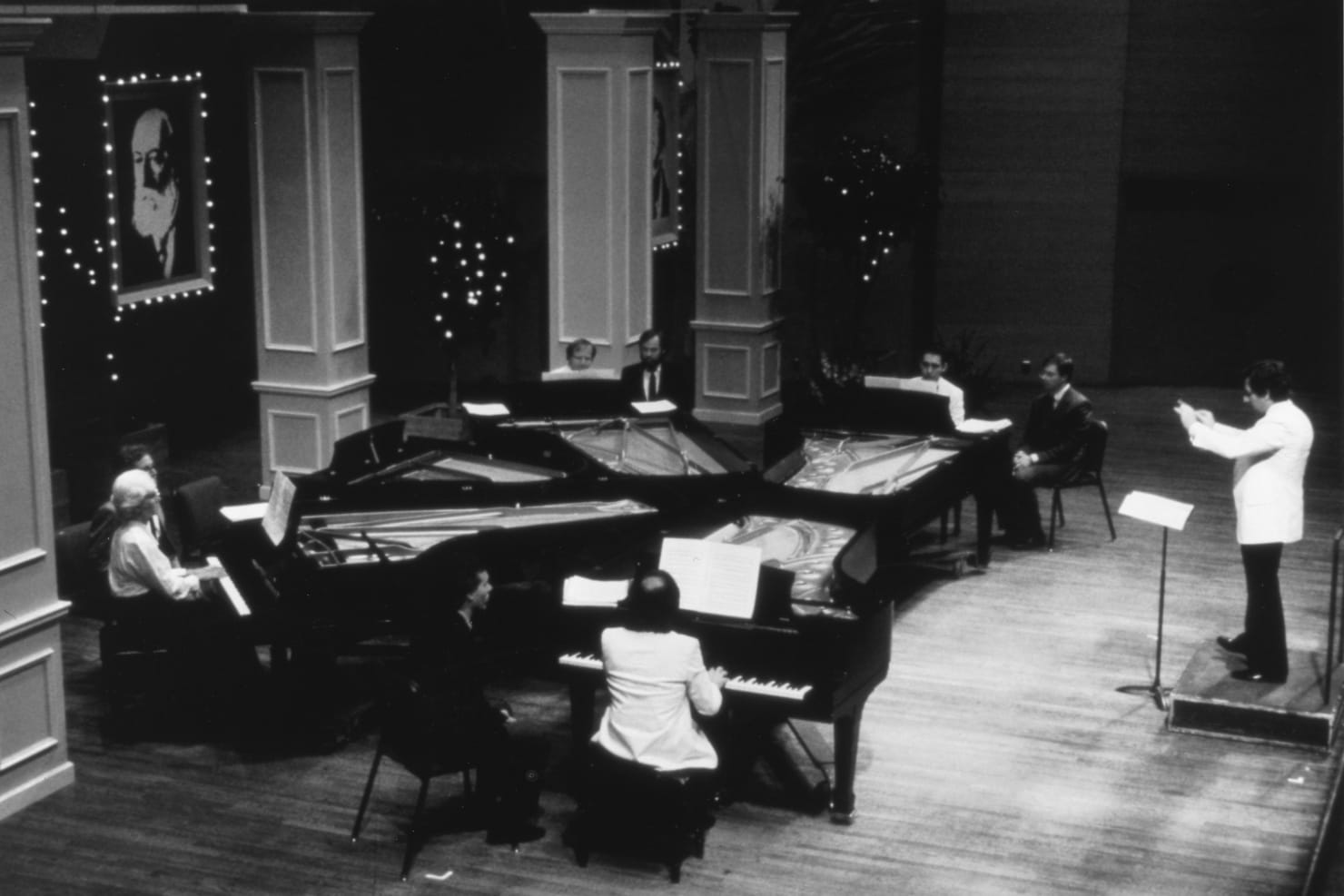 The 1986 Sommerfest Grand Piano Extravaganza featured five pianos side-by-side.