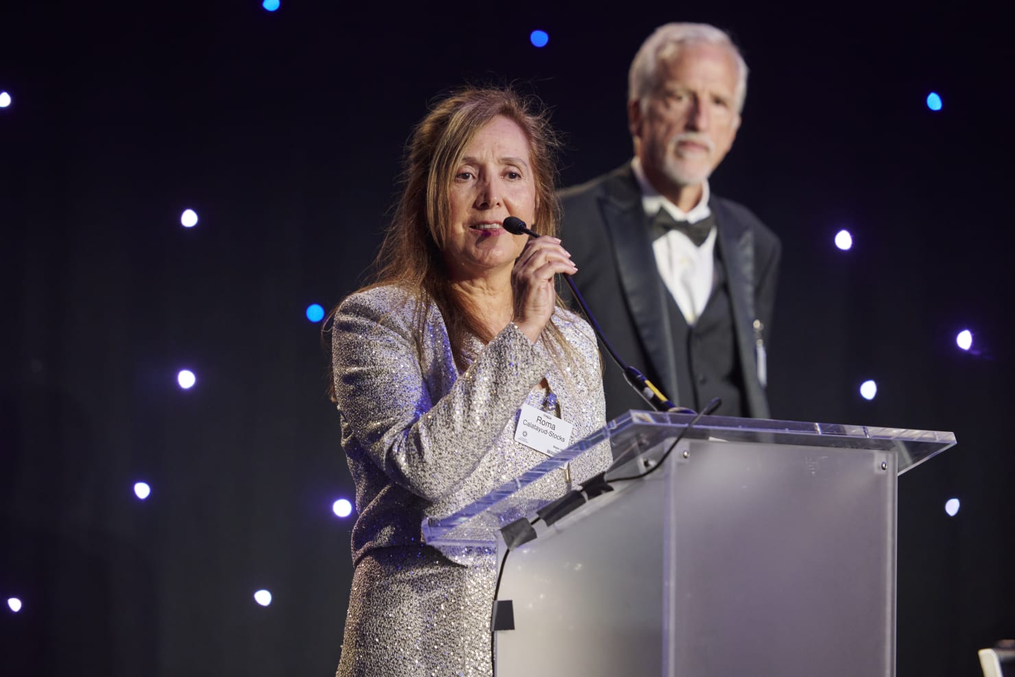 Welcome remarks from Symphony Ball Co-Chairs, Roma Calatayud-Stocks and Tom Stocks