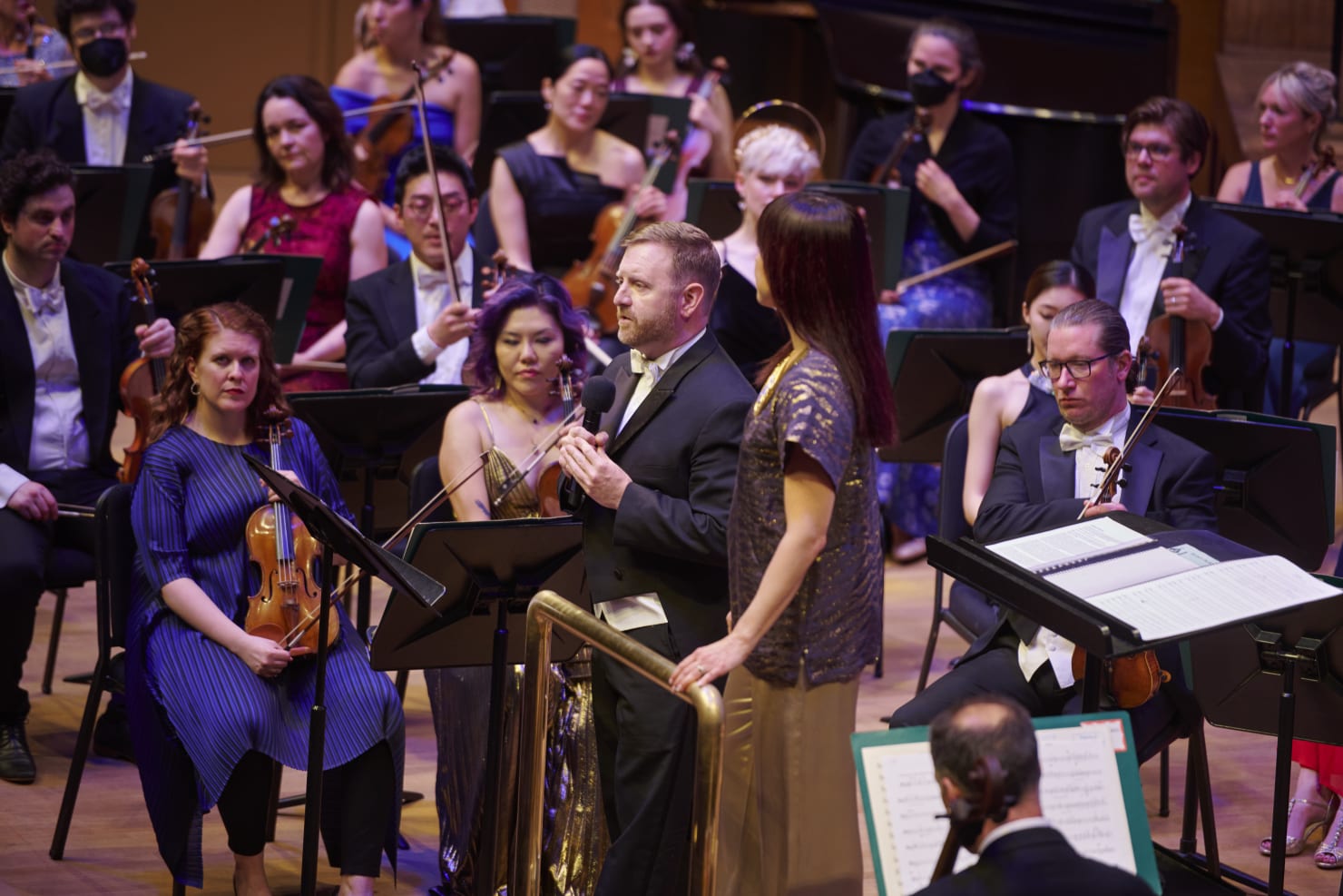 Sam Bergman welcoming guests at the Symphony Ball concert 