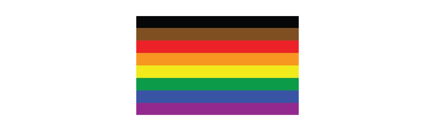 Phildelphia Pride Flag black and brown stripes