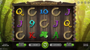 El logo de la Lucky Lady Clover Maquina Tragamonedas