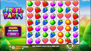 Una captura de pantalla capturada mientras jugaba en la máquina tragamonedas Fruit Party