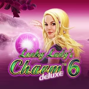 El logo de la Lucky Lady's Charm 6 Deluxe Tragaperras