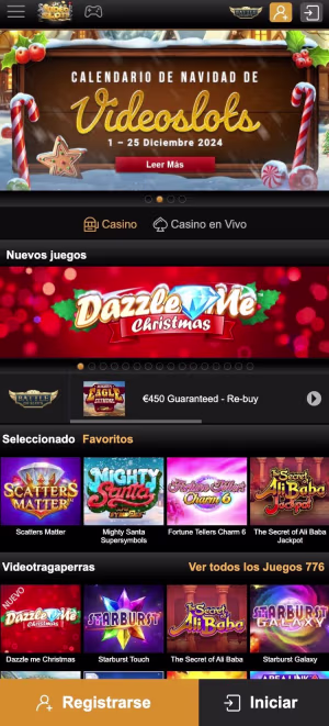 una pantalla de videoslots mobile home