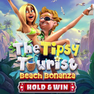El logo de la The Tipsy Tourist: Beach Bonanza â Hold & Win Tragaperras