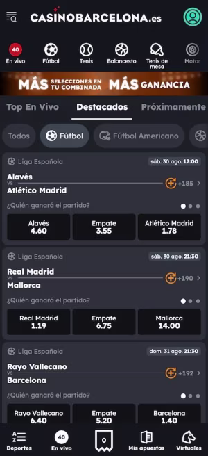 una pantalla de barcelona casas de apuestas mobile odds