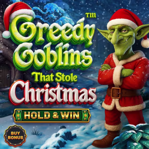 El logo de la Greedy Goblins That Stole Christmas – Hold & Win Tragaperras