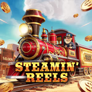 El logo de la Steamin’ Reels Tragaperras