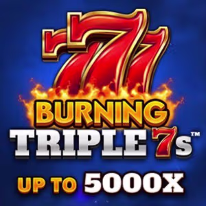 El logo de la Burning Triple 7s Tragaperras