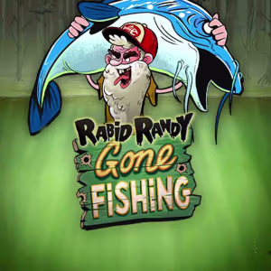 El logo de la Rabid Randy Gone Fishing Tragaperras