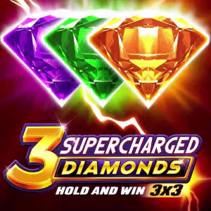 El logo de la 3 Supercharged Diamonds Tragaperras