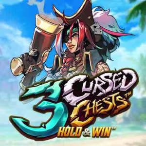 El logo de la 3 Cursed Chests Hold & Win Tragaperras