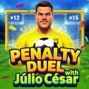 El logo de la Penalty Duel with Júlio César Tragaperras