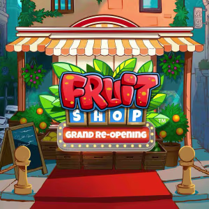 El logo de la Fruit Shop Grand Re-Opening Tragaperras